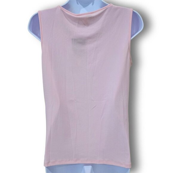 Nine West Light Pink Twist-Front Sleeveless Blouse | Rayon Blend | Size S NWT - Picture 3 of 11